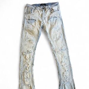 Trendy Distressed Light Blue Skinny‎ Jeans